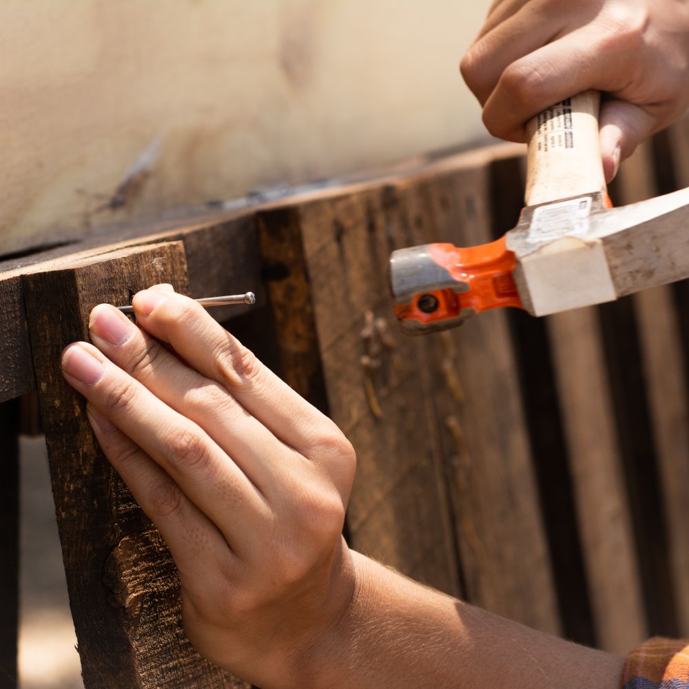 Fence and Decking Painting in The Hale — careful masking before painting begins