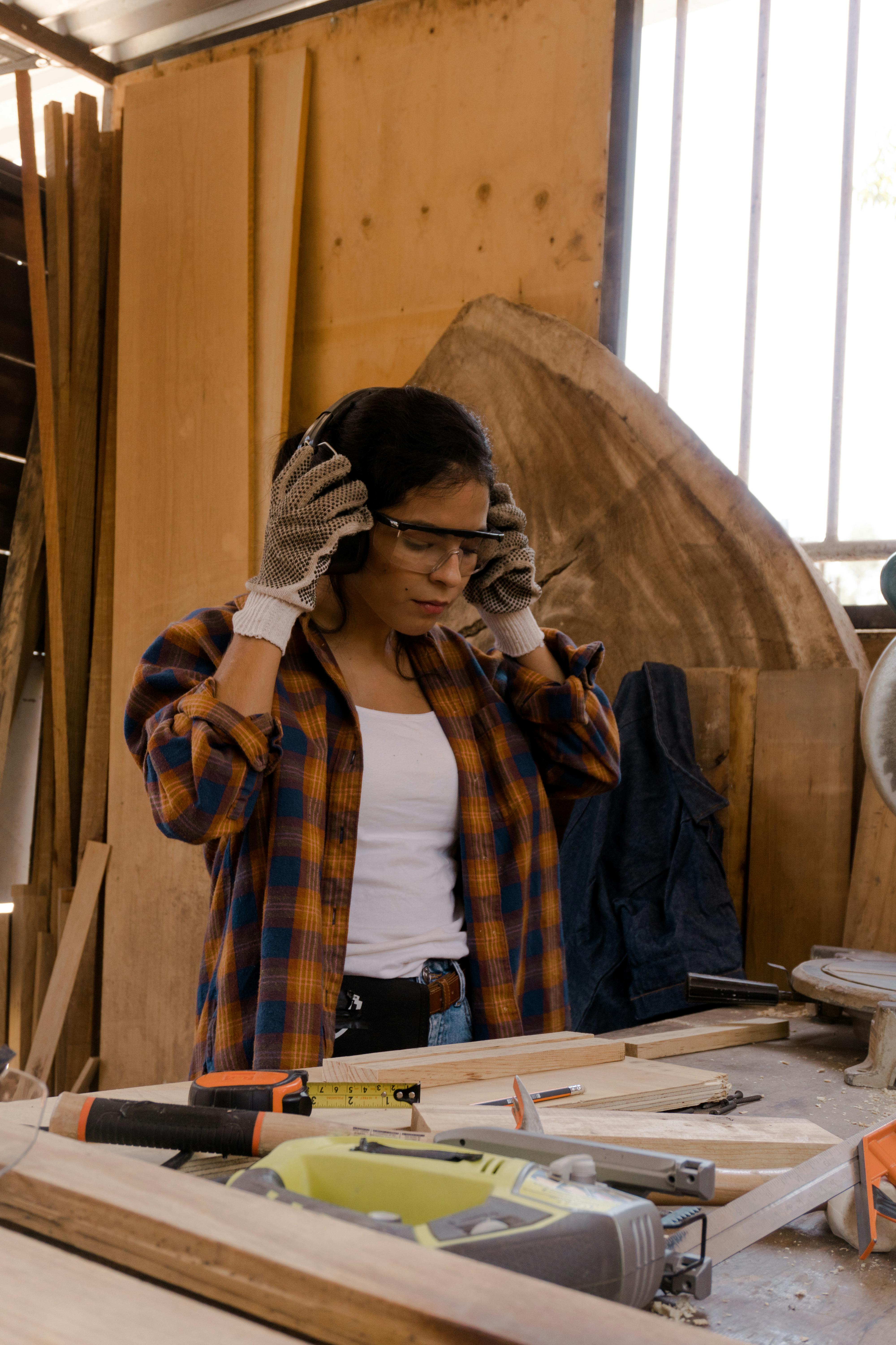 woman doing construction work