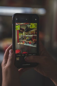 Authentic Mexican taco stand captured in a mobile photo showcasing vibrant street food culture.