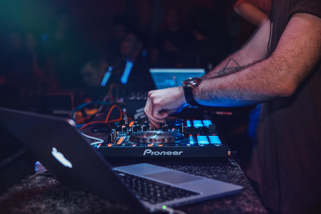Free Person Playing Dj Turntable Stock Photo