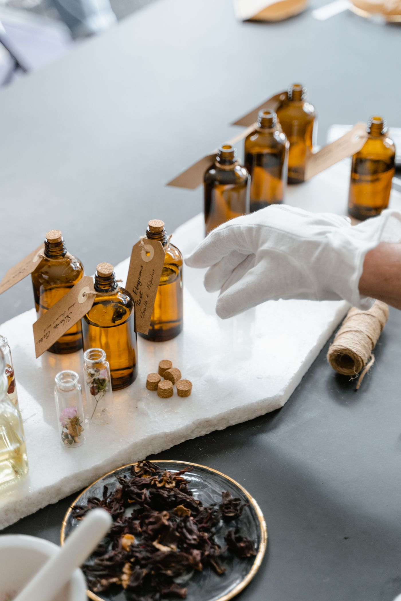 Ayurvedic herbs and natural wellness ingredients used at Maharishi Herbal, London