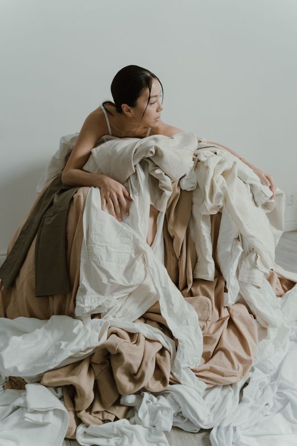 Sustainable green fabric textures