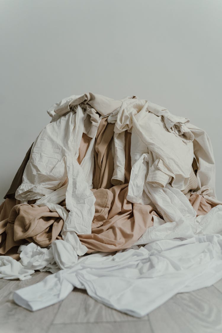 Heap Of Clothes And Fabric 