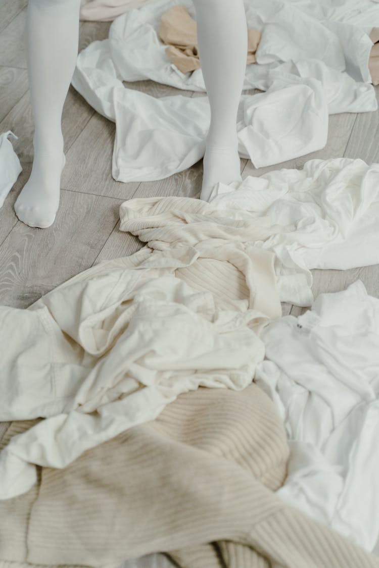 Crumpled Clothes Lying On The Floor