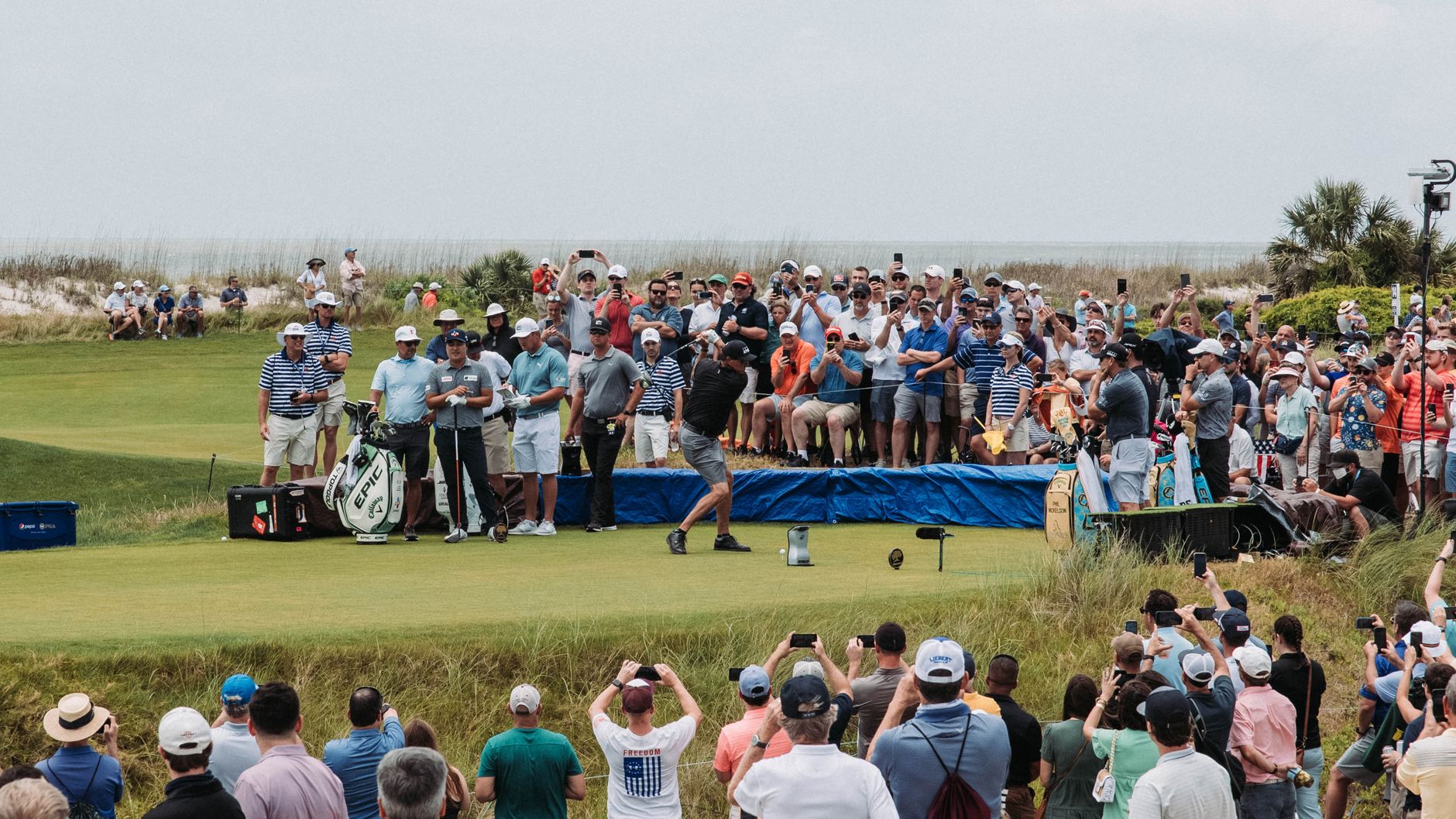 Professional golf tournament with large audience on Kiawah Island, SC.