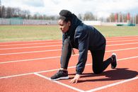A Woman Getting Ready to Run