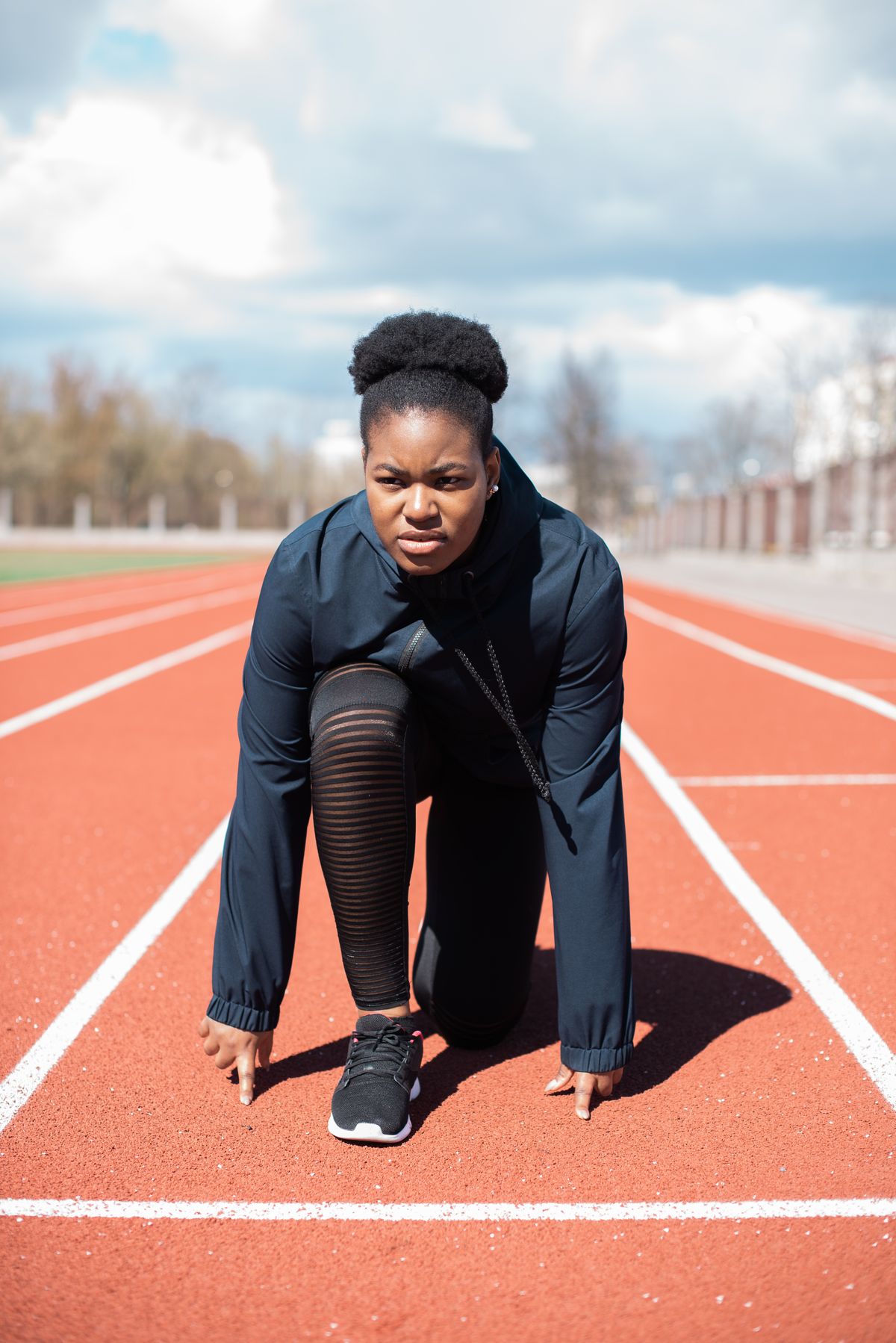 Athlete wearing functional activewear before an outdoor run