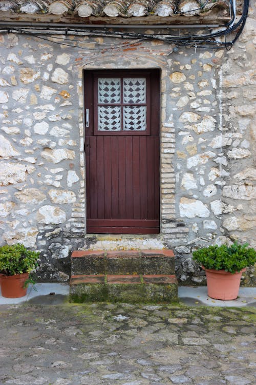 Front Door to an Old Stone House 