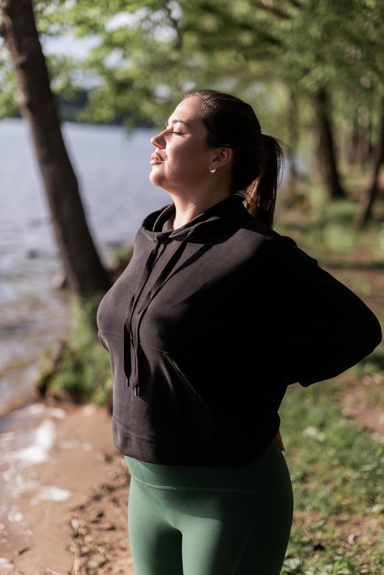 Woman Breathing Fresh Air