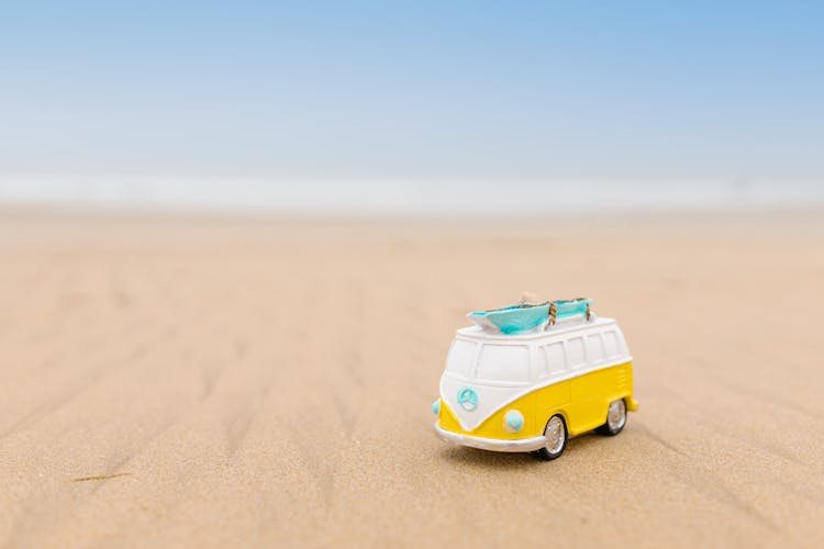 A Toy Car On The Sand