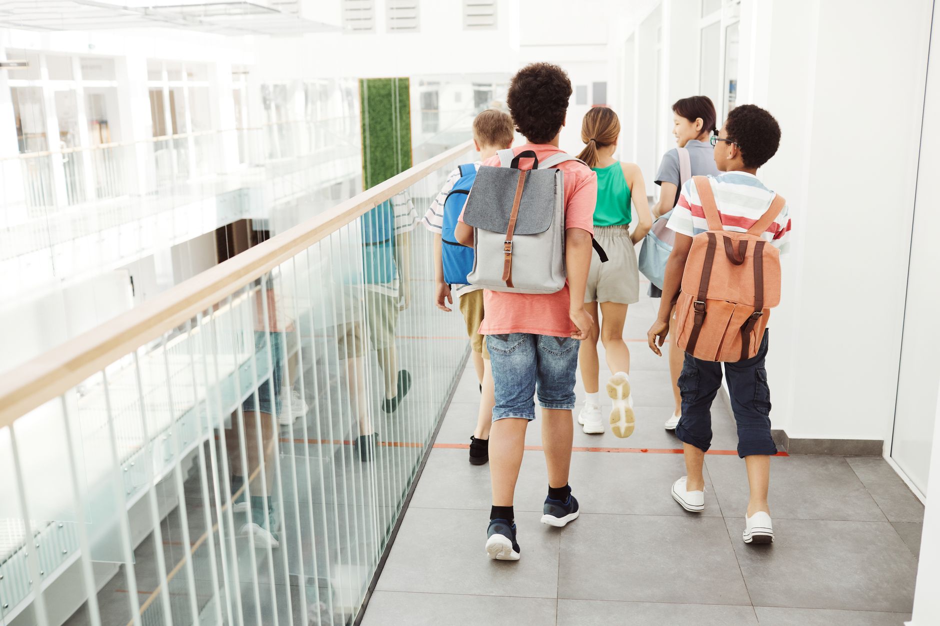 after-school transition routine for neurodivergent kids starting from the school hallway walk