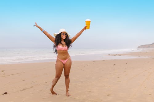 Ingyenes stockfotó afro-amerikai nő, bikini, boldog témában