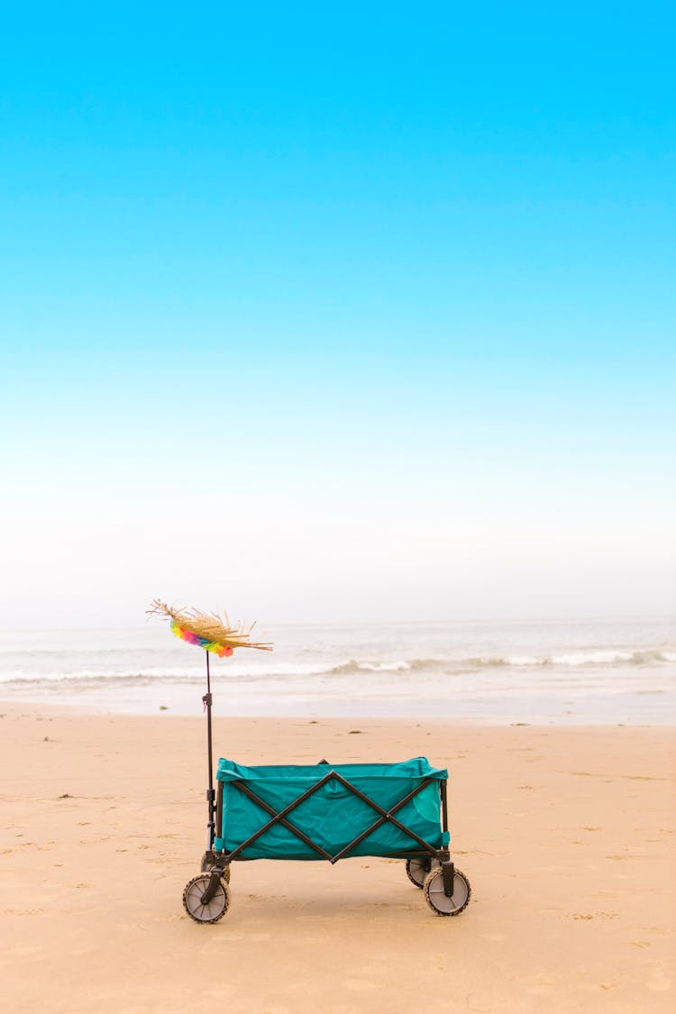 Pull Cart On The Beach Shore