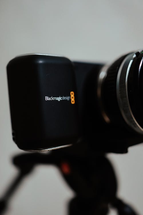 Close-up View of Professional Camera