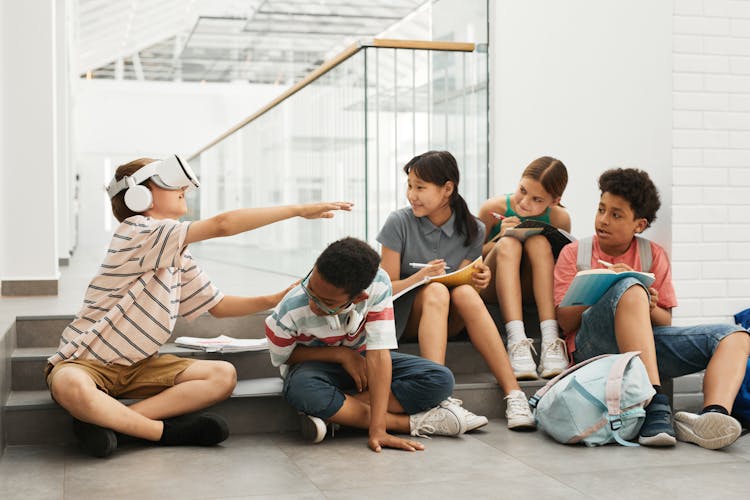 A Young Boy Wearing Vr Glasses