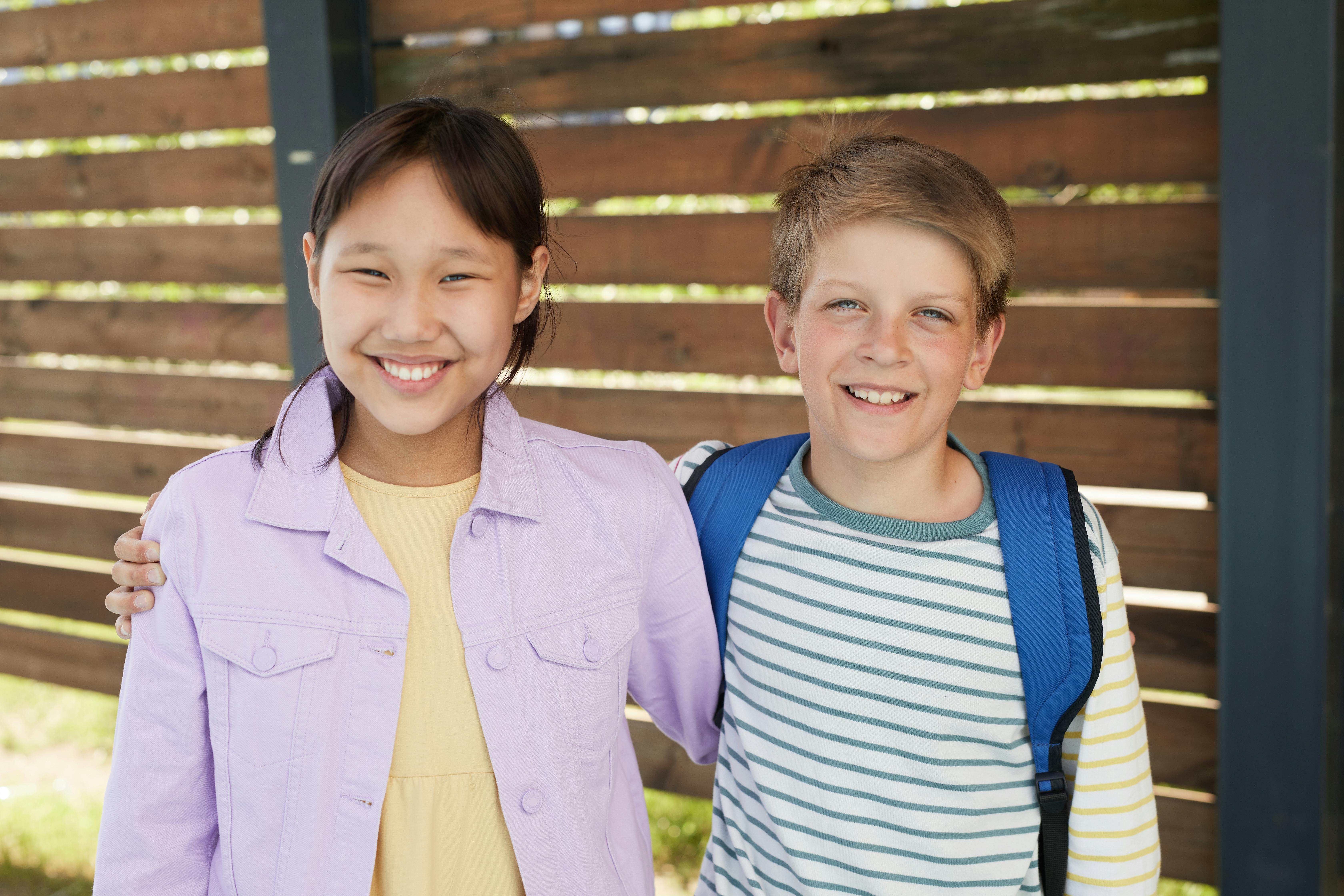 classmates smiling together