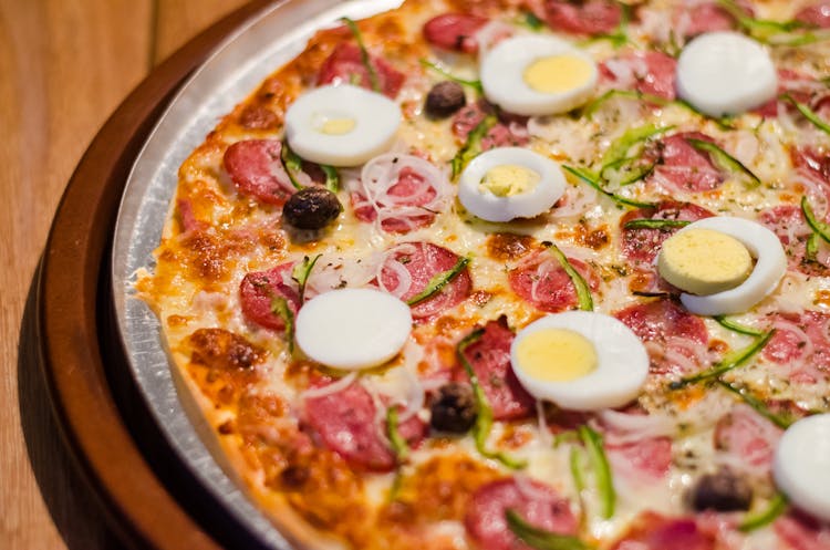 Pepperoni Pizza With Eggs