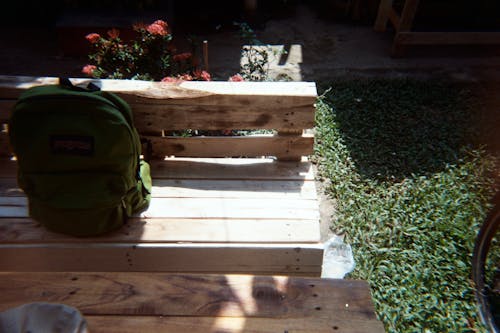 Backpack on Top of Bench
