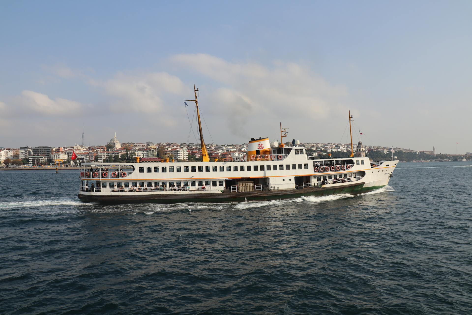 Ferry Boat Sailing on the River