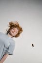 A Fearful Woman Lying Down Having a Katsaridaphobia