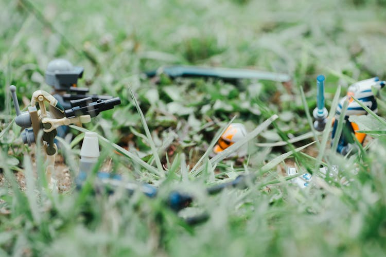 Close-up Of Toy Soldiers In Grass