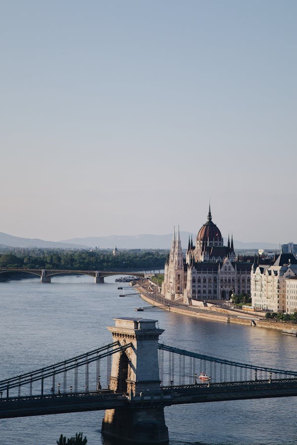 Brown Concrete Bridge over River