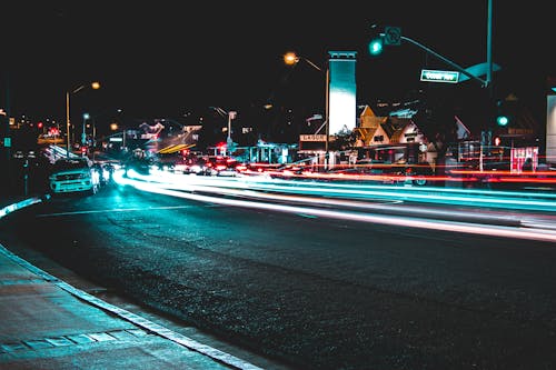 Free stock photo of lights, long exposure, street