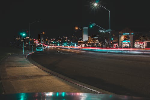 Free stock photo of lights, long exposure, street