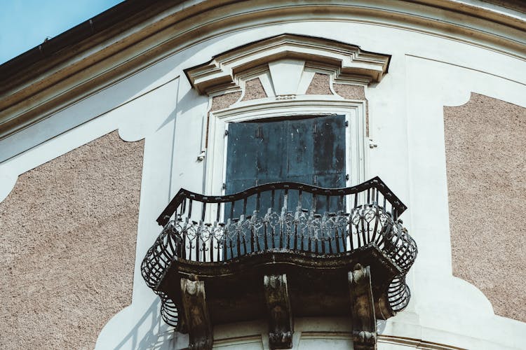 Close-up Of A Steel Ornamented Balcony Balustrade 