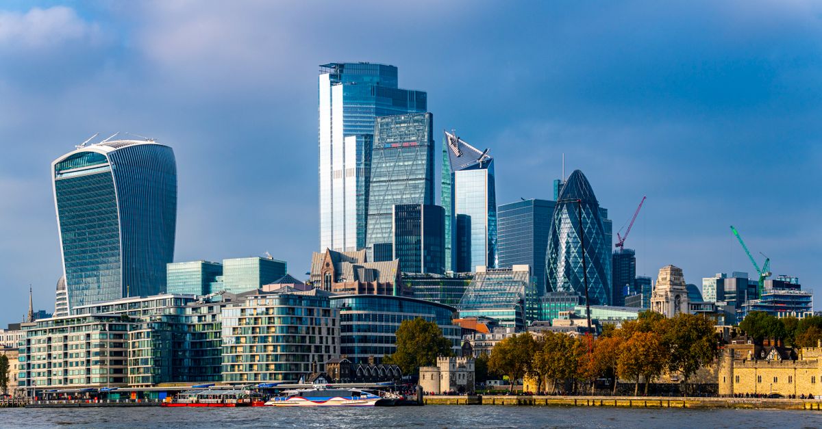 Stunning view of the London skyline featuring iconic skyscrapers along the River Thames.
