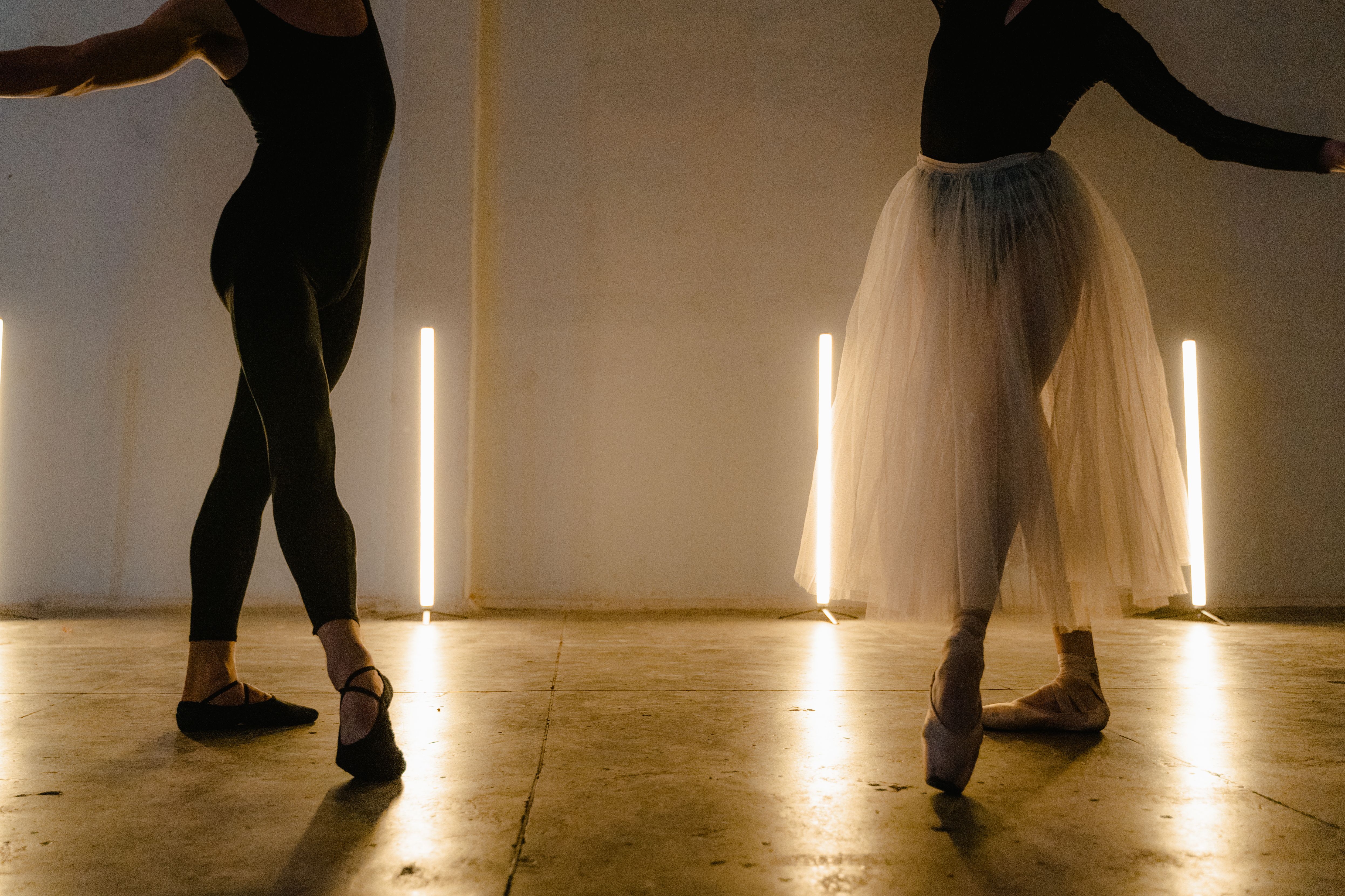 Ballerinas Wearing Pointe Shoes Dancing Free Stock Photo