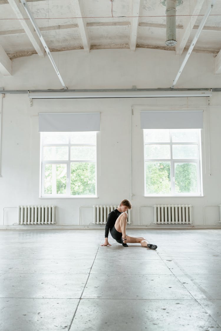 A Man Wearing Ballet Shoes