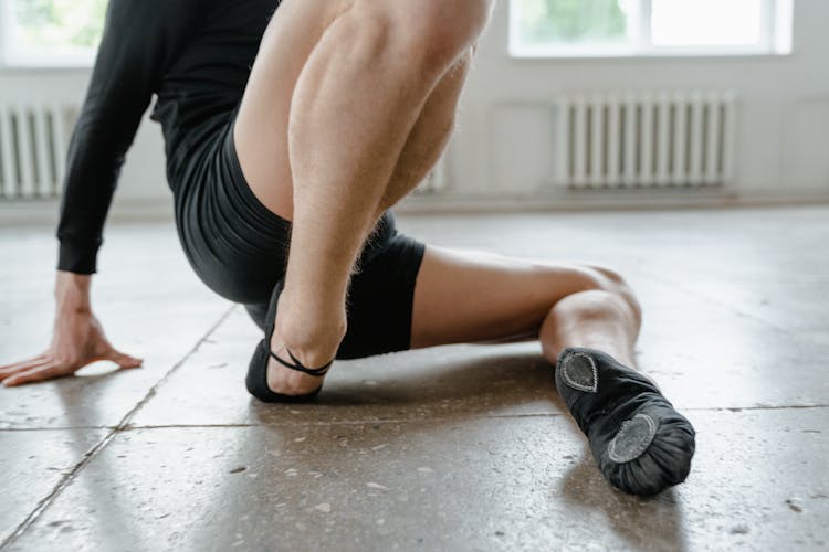 Man Wearing Ballet Shoes