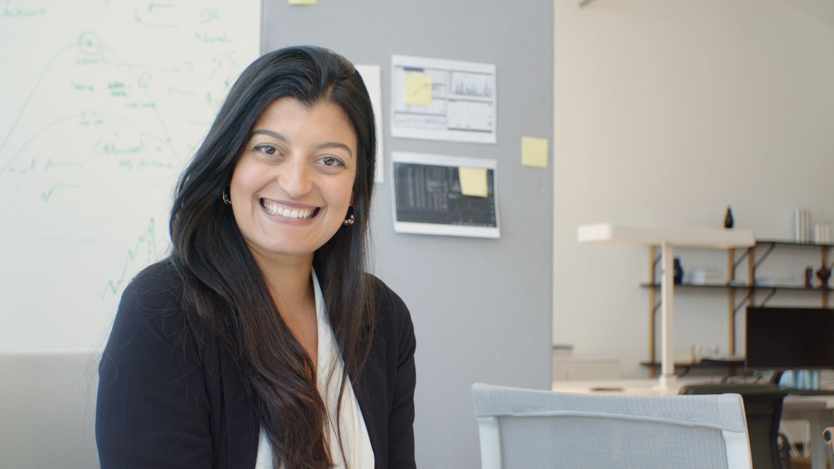 Professional smiling in an office
