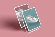 Black and White Nike Sneakers Illustration