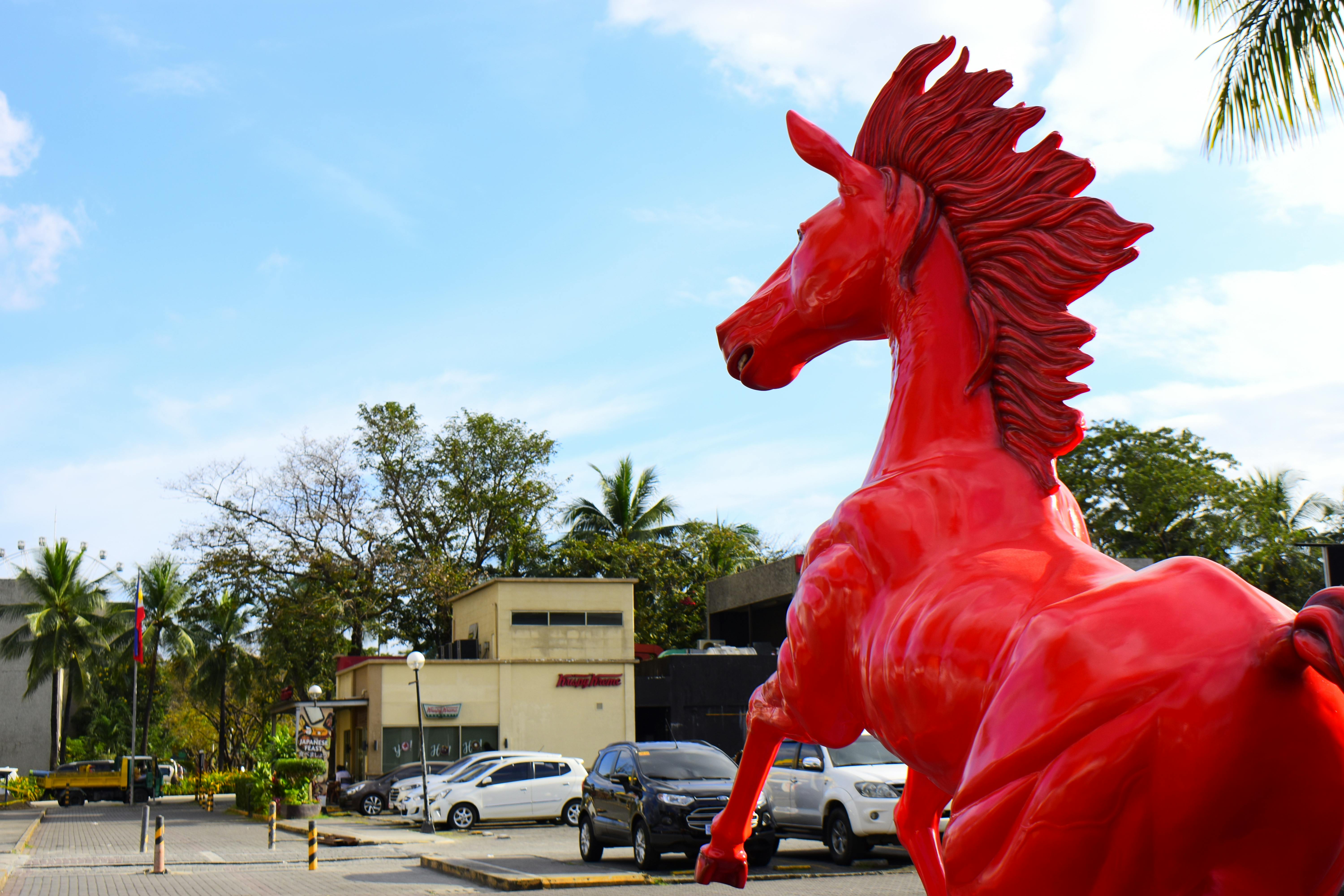 Free stock photo of animal statue, horse, red horse