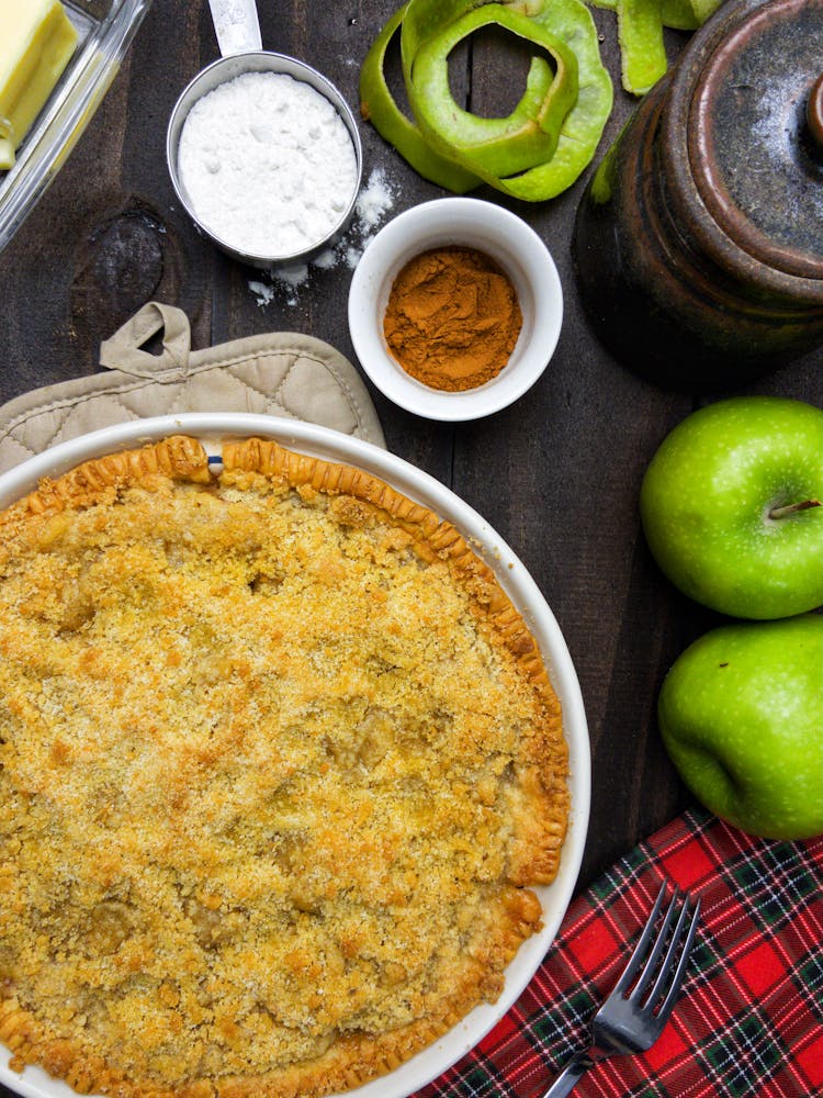 Homemade Apple Pie On Table