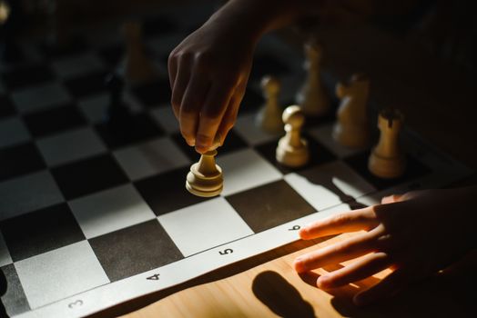 Close-Up Shot of a Person Playing Chess