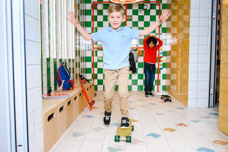 Boy Riding A Pennyboard