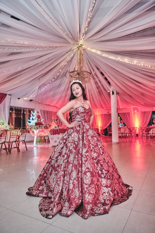 Red ball gown for 2025 debut