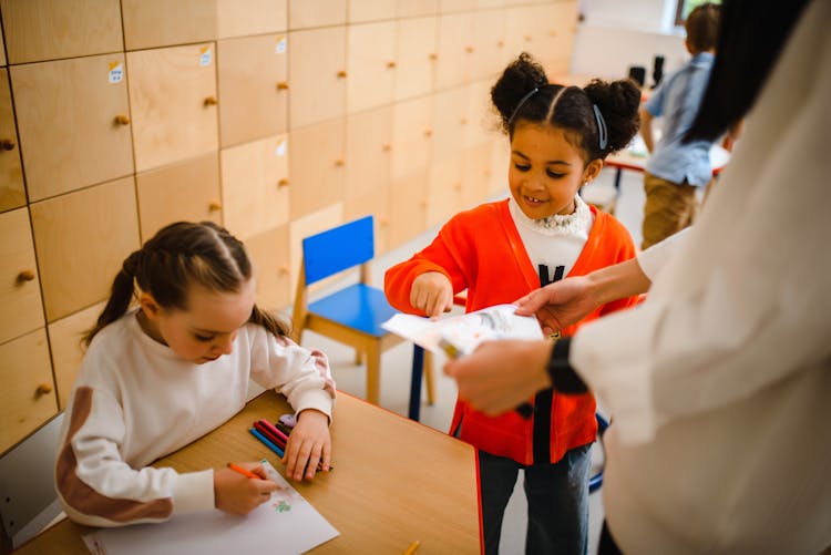 Girls On Art Lesson