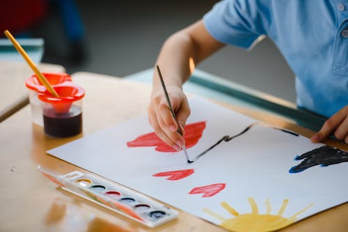 Person Painting on White Paper