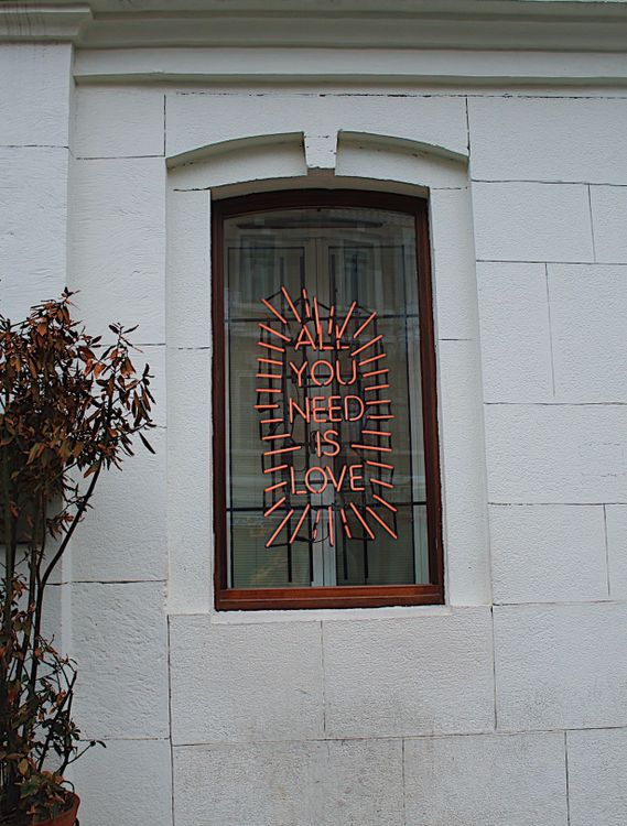 Window Sign One Colours Neon Signage on a Window · Free Stock Photo