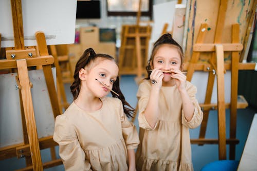 Two Girls Making Funny Faces