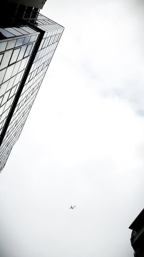 Grayscale Low Angle Photography of a High Rise Building