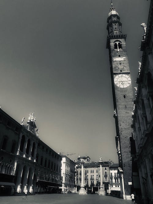 Grayscale Photo of Piazza dei Signori