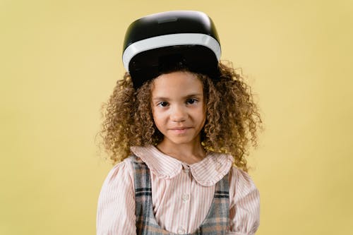 A Cute Girl Wearing a Vr Headset