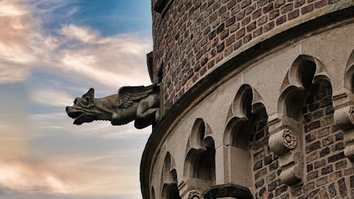 Gargoyle Sculpture on a Building Facade 