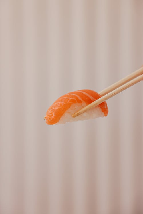 Salmon Sushi on a Chopsticks