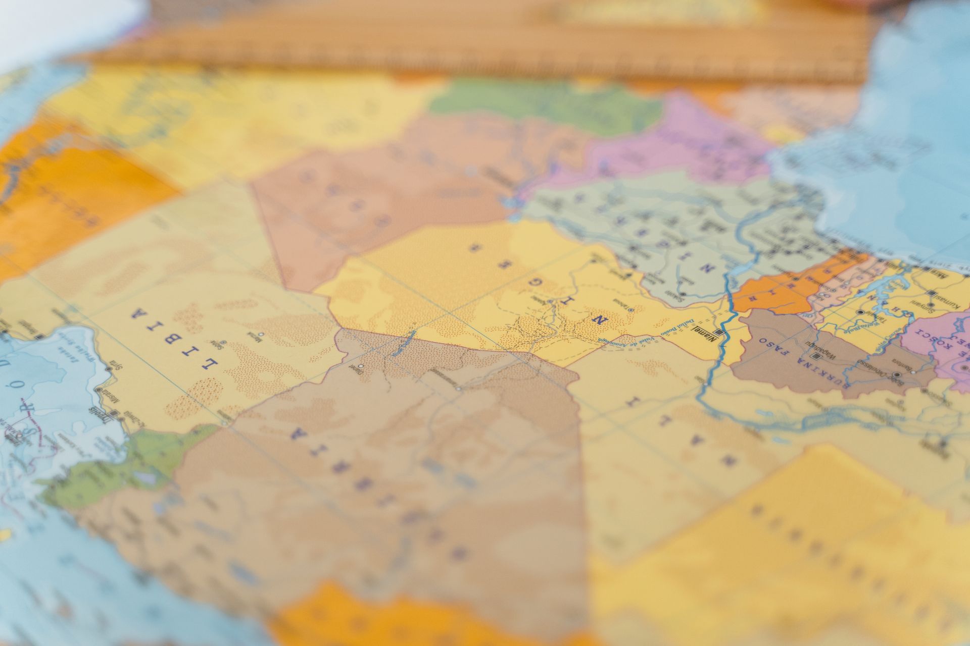Close-up of a World Map